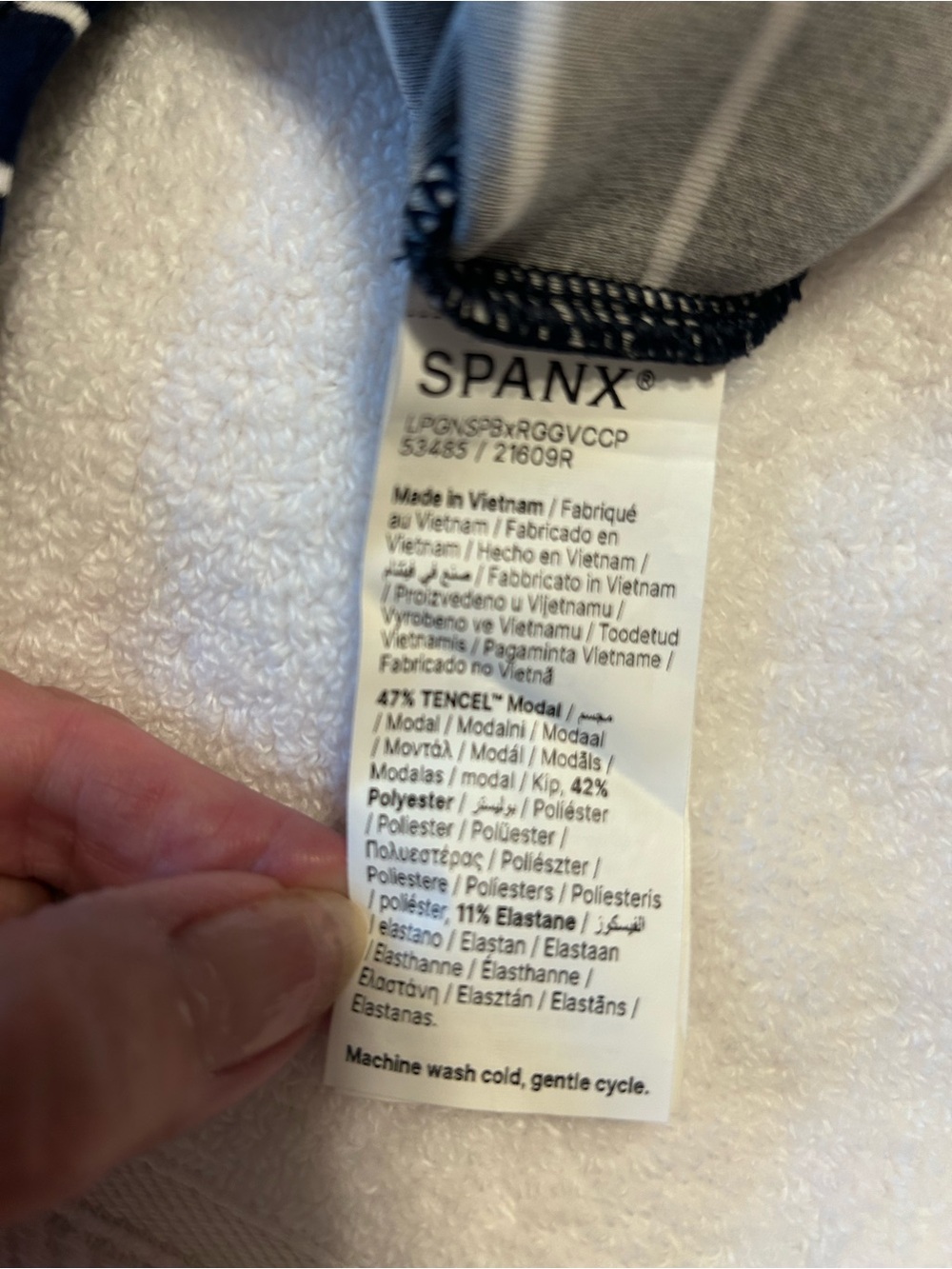 SPANX NWT 1X Air Essentials Navy and White Striped Sleeveless Maxi Dress - Picture 10 of 11